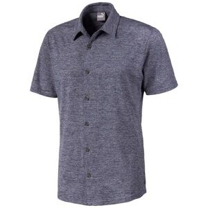 Puma Easy Living Shirt Men’s Large Full Button-Up DRYCELL Performance L Grey